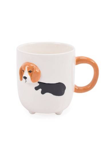 MUG OU TASSE À PETIT-DÉJEUNER MODÈLE CHIEN AVEC GAUFRAGE