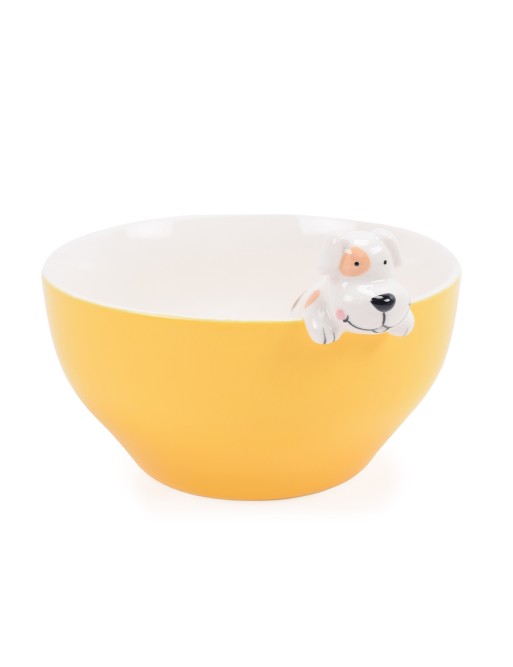 BOL DE PETIT-DÉJEUNER MODÈLE CHIEN JAUNE BOL DE PETIT-DÉJEUNER MODÈLE CHIEN JAUNE
