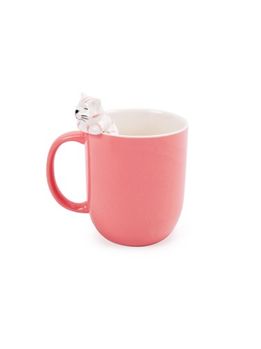 MUG O TAZA DE DESAYUNO MODELO CAT ROSA