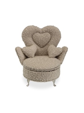 JOYERO COLOR GRIS CLARO MODELO SILUETA CORAZON