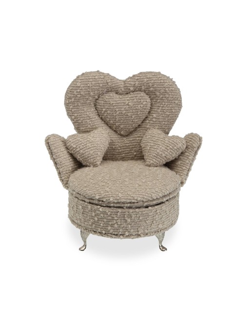 JOYERO COLOR GRIS CLARO MODELO SILUETA CORAZON