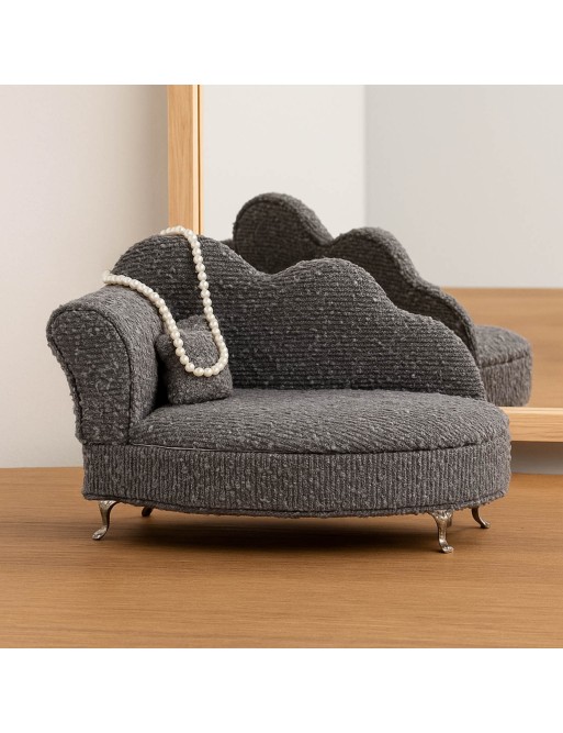 BOÎTE À BIJOUX GRIS FONCÉ MODÈLE CHAISE LONGUE
