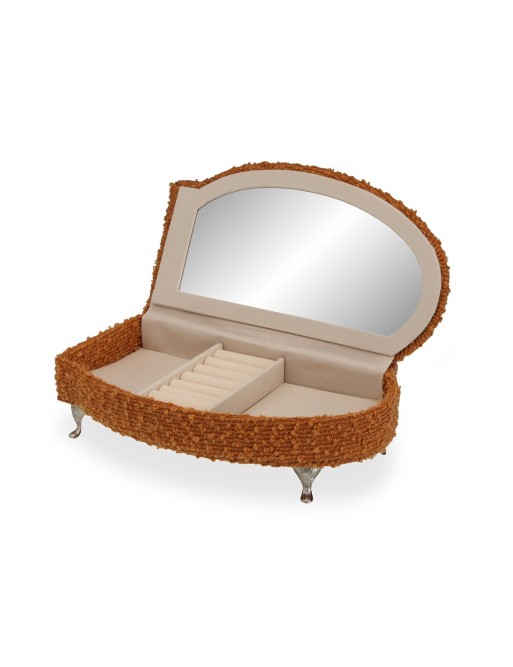 BOÎTE À BIJOUX COULEUR MOUTARDE MODÈLE CHAISE