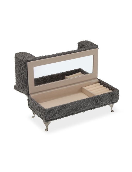 BOÎTE À BIJOUX GRIS FONCÉ MODÈLE MIROIR