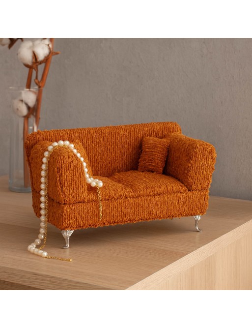 BOÎTE À BIJOUX COULEUR MOUTARDE MODÈLE MIROIR