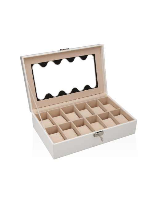 BOÎTE À BIJOUX POUR MONTRES BLANCHES MODÈLE HORLOGE