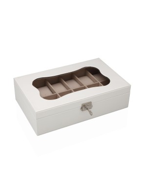 BOÎTE À BIJOUX POUR MONTRES BLANCHES MODÈLE HORLOGE BLANCHE
