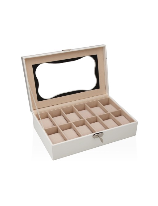 BOÎTE À BIJOUX POUR MONTRES BLANCHES MODÈLE HORLOGE BLANCHE