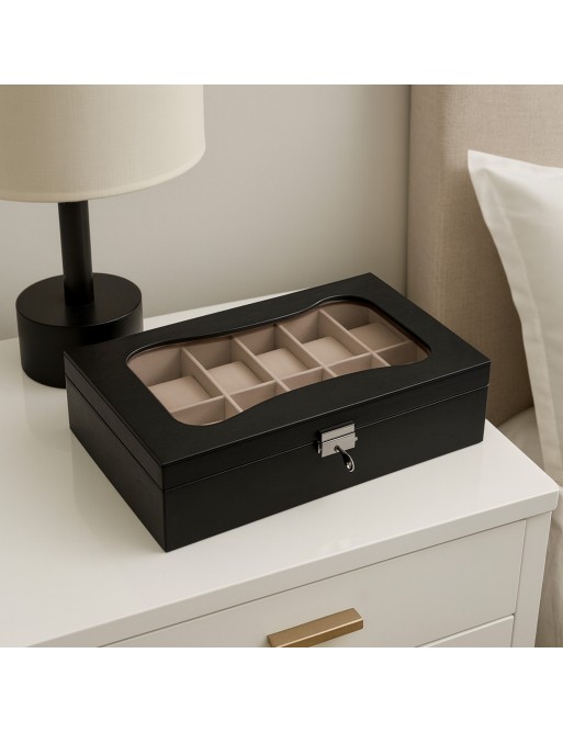 JEWELRY BOX FOR BLACK CLOCK WATCHES MODEL BLACK