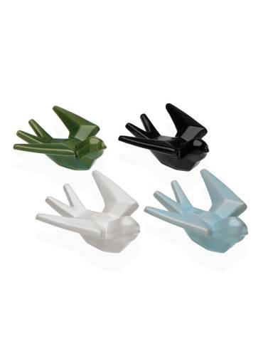 CUATRO FIGURAS DECORATIVA DE CERAMICA MODELO GOLONDRINAS 13 CM