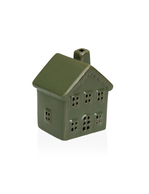 FIGURE DÉCORATIVE EN CÉRAMIQUE AVEC LUMIÈRE LED MODÈLE MAISON VERTE