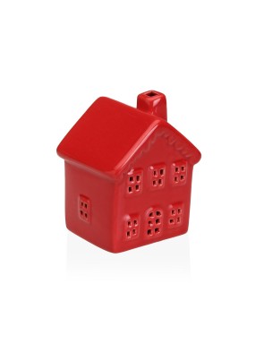 DECORATIVE CERAMIC FIGURE WITH LED LIGHT MODEL RED HOUSE