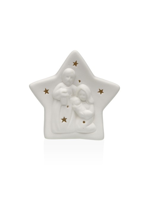 DECORATIVE WHITE CERAMIC FIGURE WITH LED LIGHT STAR MODEL