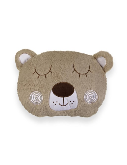 COUSSIN AVEC GARNISSAGE MODÈLE OURS BEIGE