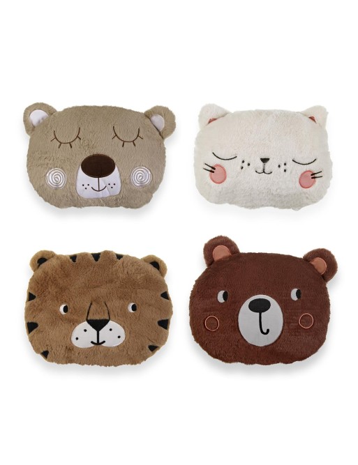 CUSHION WITH FILLING DARK BROWN BEAR.