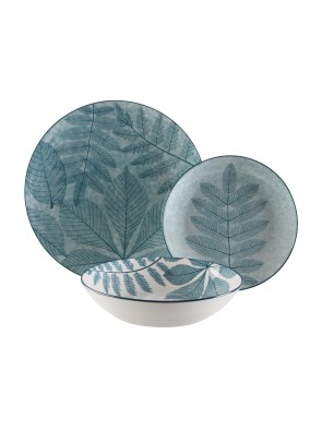 TABLEWARE SET WITH 18 PIECES MODEL HERBARA BLUE