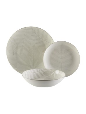 TABLEWARE SET WITH 18 PIECES MODEL HERBARA LIGHT GRAY