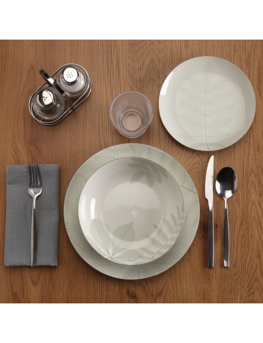 SET DE VAISSELLE AVEC 18 PIÈCES MODÈLE HERBARA GRIS CLAIR SET DE VAISSELLE AVEC 18 PIÈCES MODÈLE HERBARA GRIS CLAIR