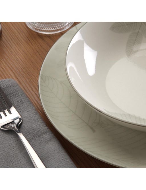 TABLEWARE SET WITH 18 PIECES MODEL HERBARA LIGHT GRAY