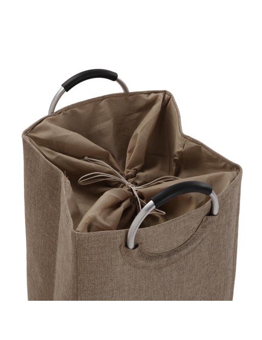 BEIGE WÄSCHEKORB MODELL MIT GRIFFEN