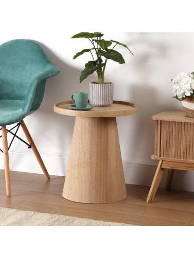 MESA AUXILIAR DE MADERA REDONDA MODELO XAMPI