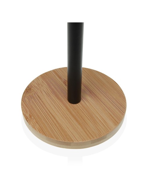BLACK METAL TOILET PAPER HOLDER WITH BAMBOO BASE MIX MODEL