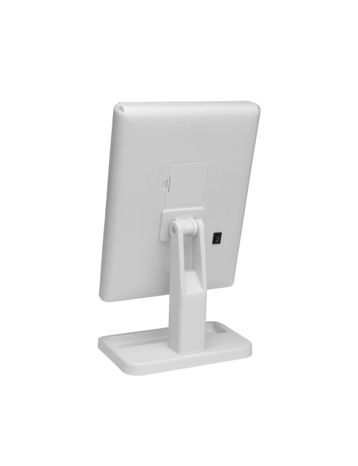 ESPEJO DE SOBREMESA COLOR BLANCO CON LUZ LED MODELO 29,5 CM
