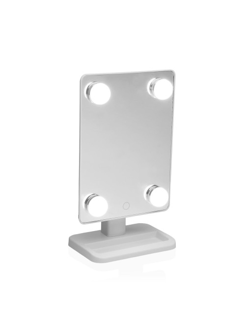 WEISSER TISCHSPIEGEL MIT LED-LICHT MODELL 30,8 CM