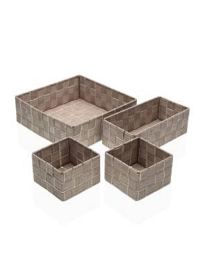 FOUR BEIGE BASKETS CORN FIBER MODEL