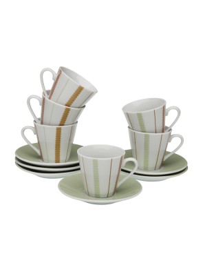 SET DE 6 TAZAS CAFE CON PLATO MODELO LINEAL