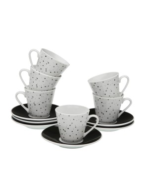 SET DE 6 TAZAS CAFE CON PLATO MODELO NEBULA
