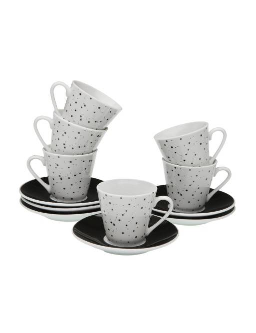 LOT DE 6 TASSES À CAFÉ AVEC SOUCOUPE MODÈLE NEBULA LOT DE 6 TASSES À CAFÉ AVEC SOUCOUPE MODÈLE NEBULA