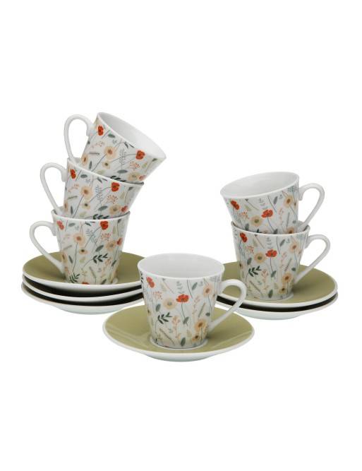 SET OF 6 COFFEE CUPS WITH PLATE MODEL MIREA SET OF 6 COFFEE CUPS WITH PLATE MODEL MIREA