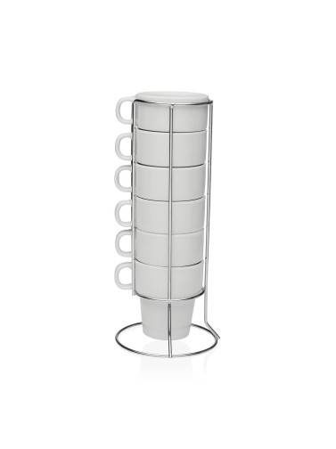 PRÉSENTOIR AVEC 6 TASSES À CAFÉ MODÈLE CAFÉ