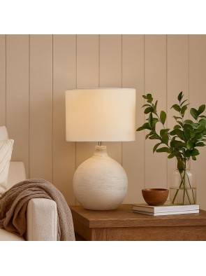 LAMPE DE TABLE EN CÉRAMIQUE BLANCHE MODÈLE ETON