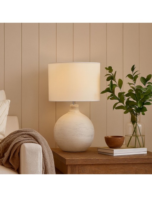 LAMPE DE TABLE EN CÉRAMIQUE BLANCHE MODÈLE ETON LAMPE DE TABLE EN CÉRAMIQUE BLANCHE MODÈLE ETON