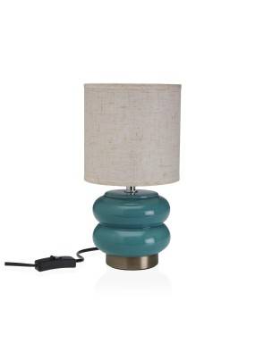 LAMPE DE TABLE EN CÉRAMIQUE BLEUE MODÈLE DEUX