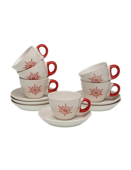 SET OF 6 COFFEE CUPS WITH SAUCER MODEL PINEA SET OF 6 COFFEE CUPS WITH SAUCER MODEL PINEA