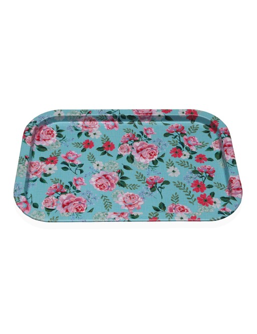 BLUE METAL TRAY MODEL BLOOM 34x23x1.5 CM