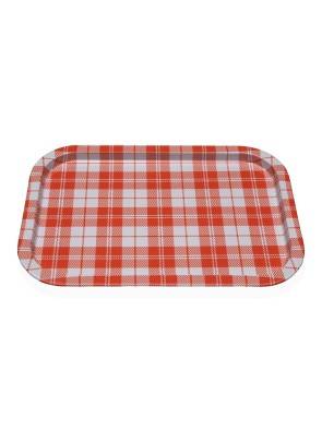 VICHY ORANGE METAL TRAY