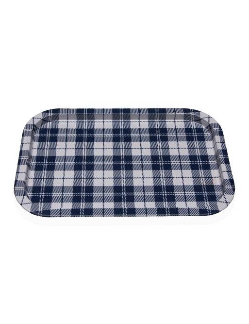 BLAUES VICHY-MODELL-METALLTABLETT BLAUES VICHY-MODELL-METALLTABLETT