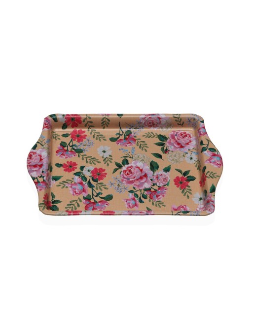 YELLOW METAL TRAY WITH HANDLES BLOOM MODEL