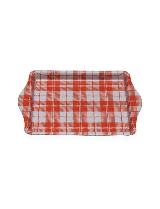 METAL TRAY WITH HANDLES VICHY ORANGE MODEL METAL TRAY WITH HANDLES VICHY ORANGE MODEL