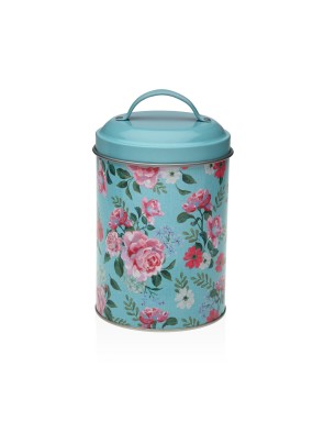 POT EN MÉTAL AVEC COUVERCLE BLEU MODÈLE BLOOM