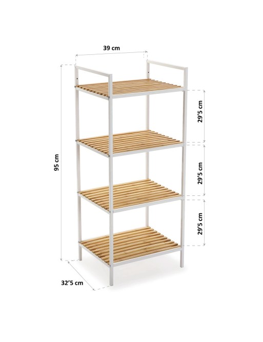 REGAL MIT 4 HOLZREGALEN MODELL BAMBUS WEISS