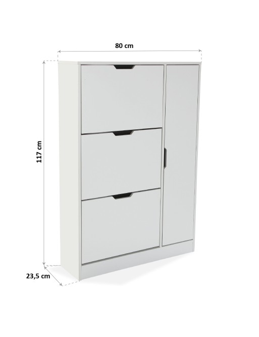 SHOE CABINET WITH 4 DRAWERS WHITE MODEL MELA