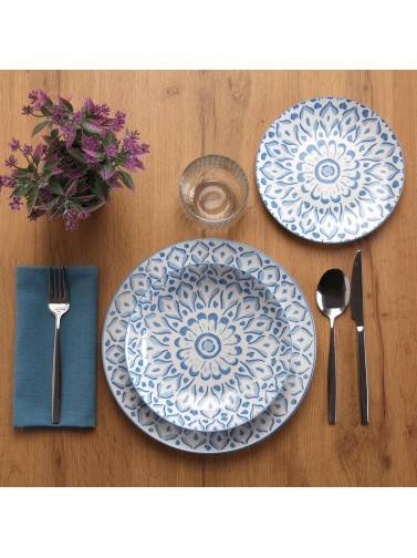 VAISSELLE AVEC18 PIÈCES MODÈLE ARVÍA BLEU