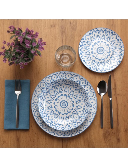 VAISSELLE AVEC18 PIÈCES MODÈLE ARVÍA BLEU