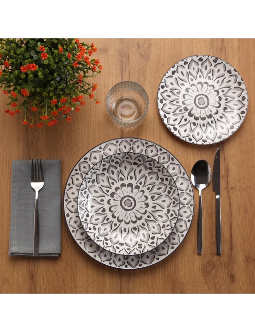 TABLEWARE SET WITH 18 PIECES MODEL ARVÍA GRAY