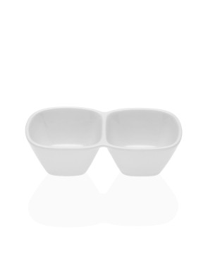 FUENTE PARA EL APERITIVO DE PORCELANA MODELO DOS SECCIONES